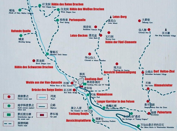 Reisekarte Guoliang-Dorf Reisekarte Guoliang-Dorf