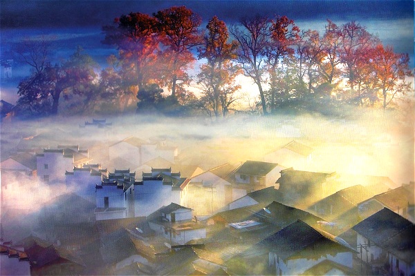 Das Dorf Sicheng in Wuyuan Das Dorf Sicheng in Wuyuan